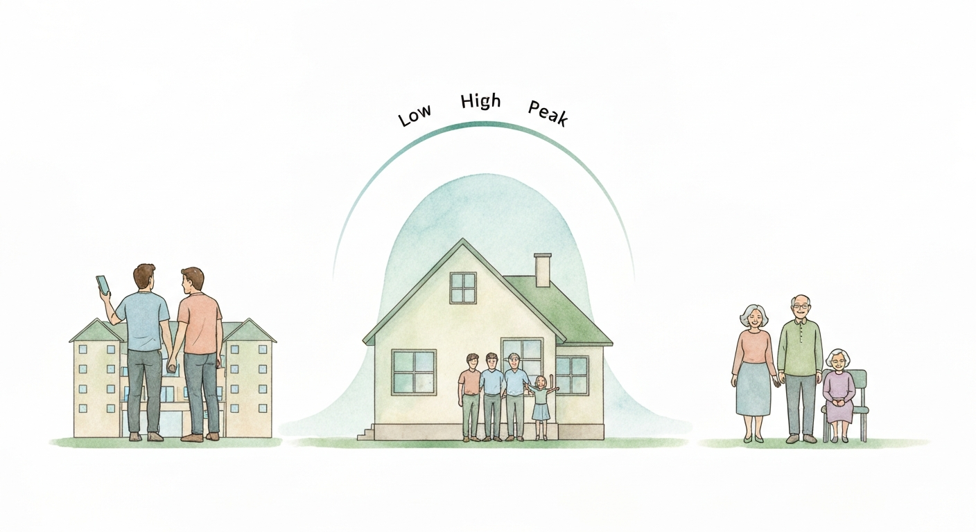 연령별 주택 수요 곡선과 생애주기