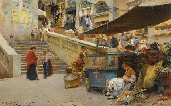 On The Steps Of The Rialto Venice 1879 1883