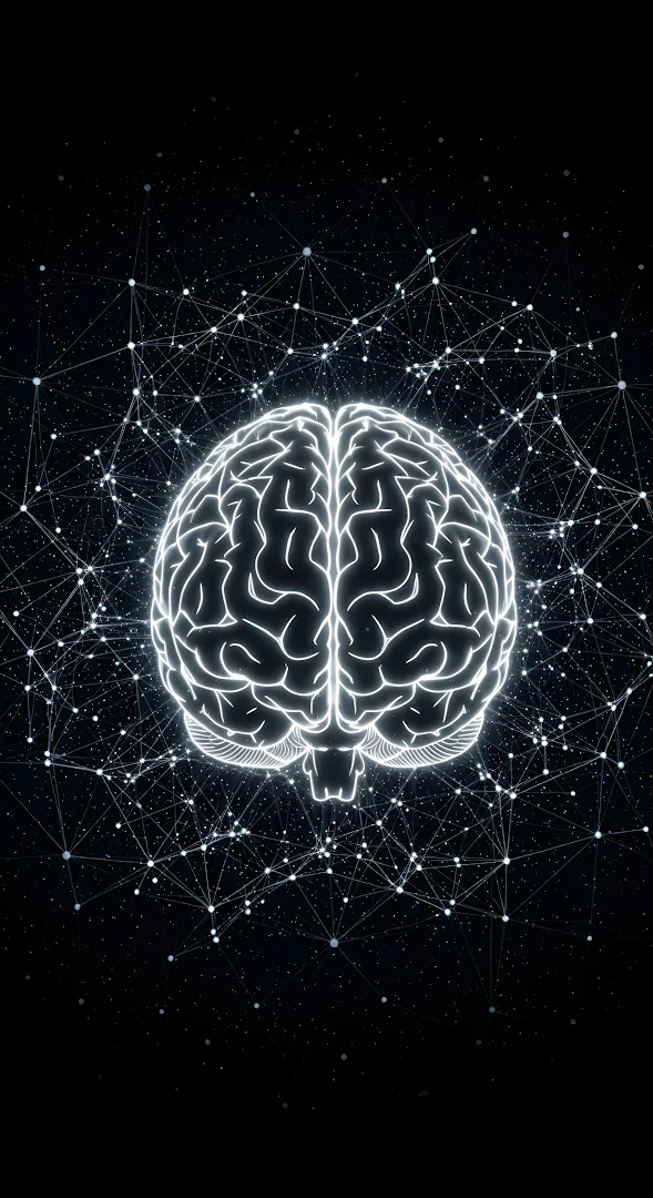 Digital Brain Glowing Neural Network Technology Concept