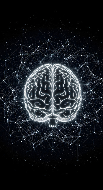 Digital Brain Glowing Neural Network Technology Concept - Free mobile Wallpaper