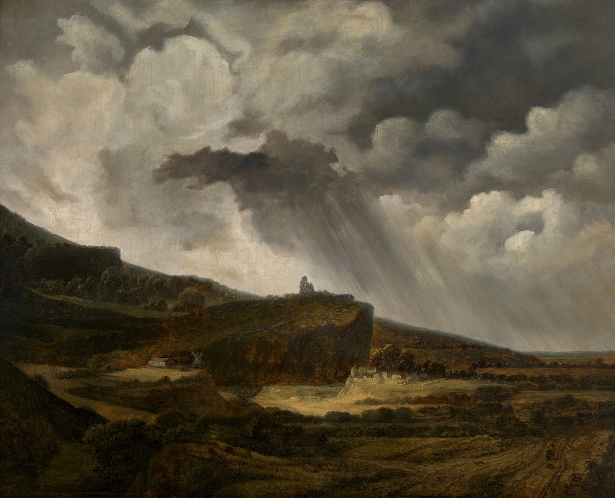 Gezicht op de heuvel van Montmartre circa 1830
