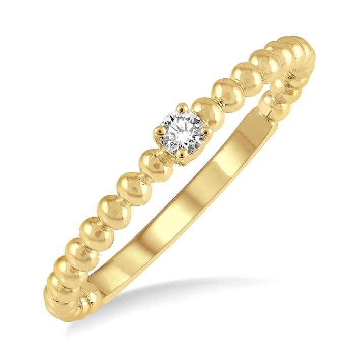 Stackable Bead Petite Diamond Fashion Ring