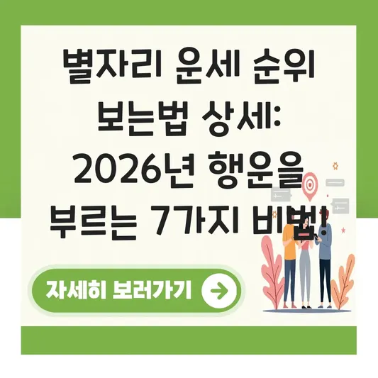 별자리 운세 순위 보는법 상세