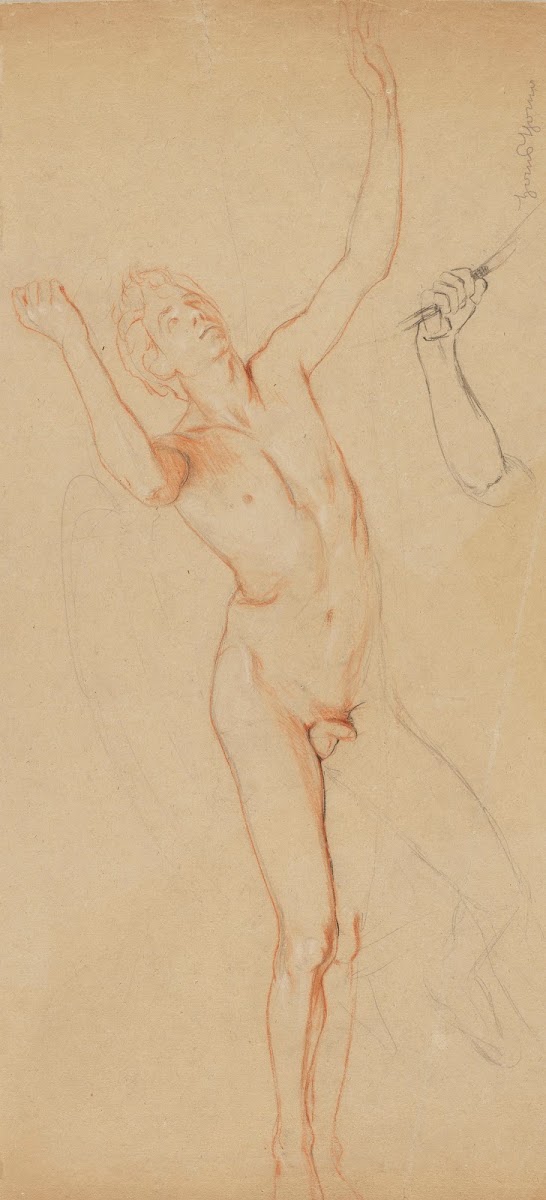 Male Nude Below  Study of a Hand 1882