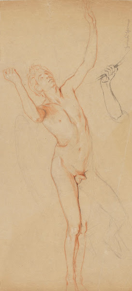 Male Nude Below  Study of a Hand 1882
