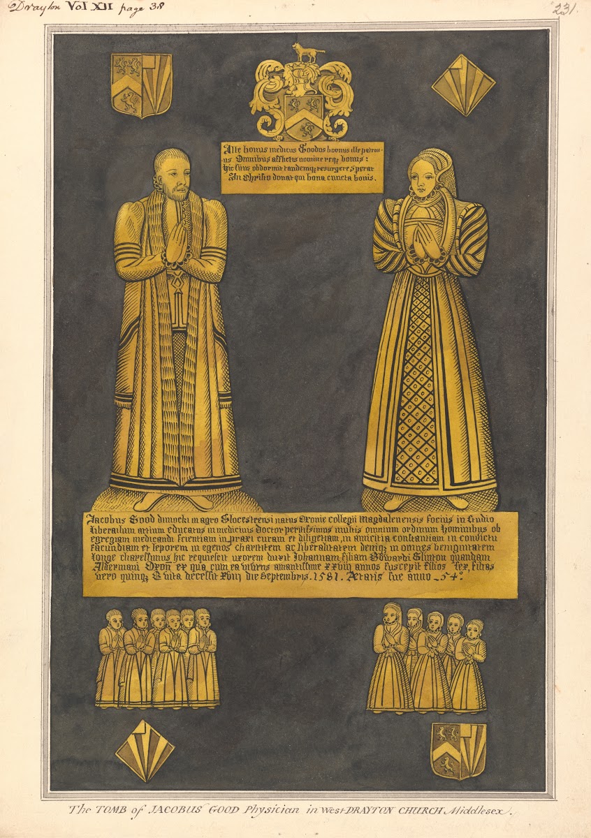 Brass Plate for Dr James Goode and his Wife Joan Daughter of Edward Clinton West