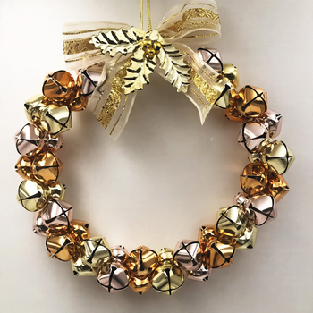 Iron Christmas wreath with bells