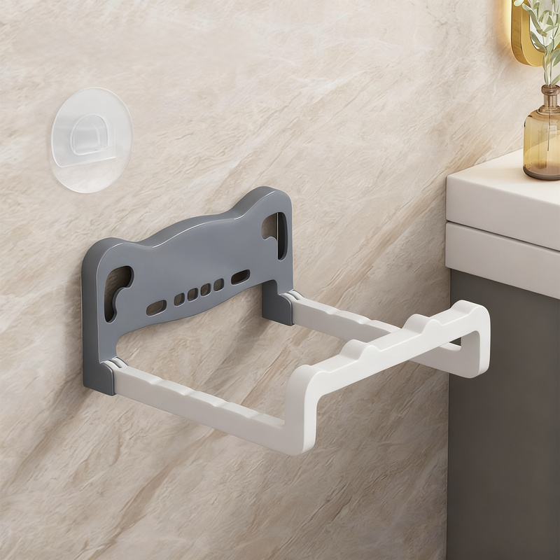 Plastic wall shelf with suction cup, extendable