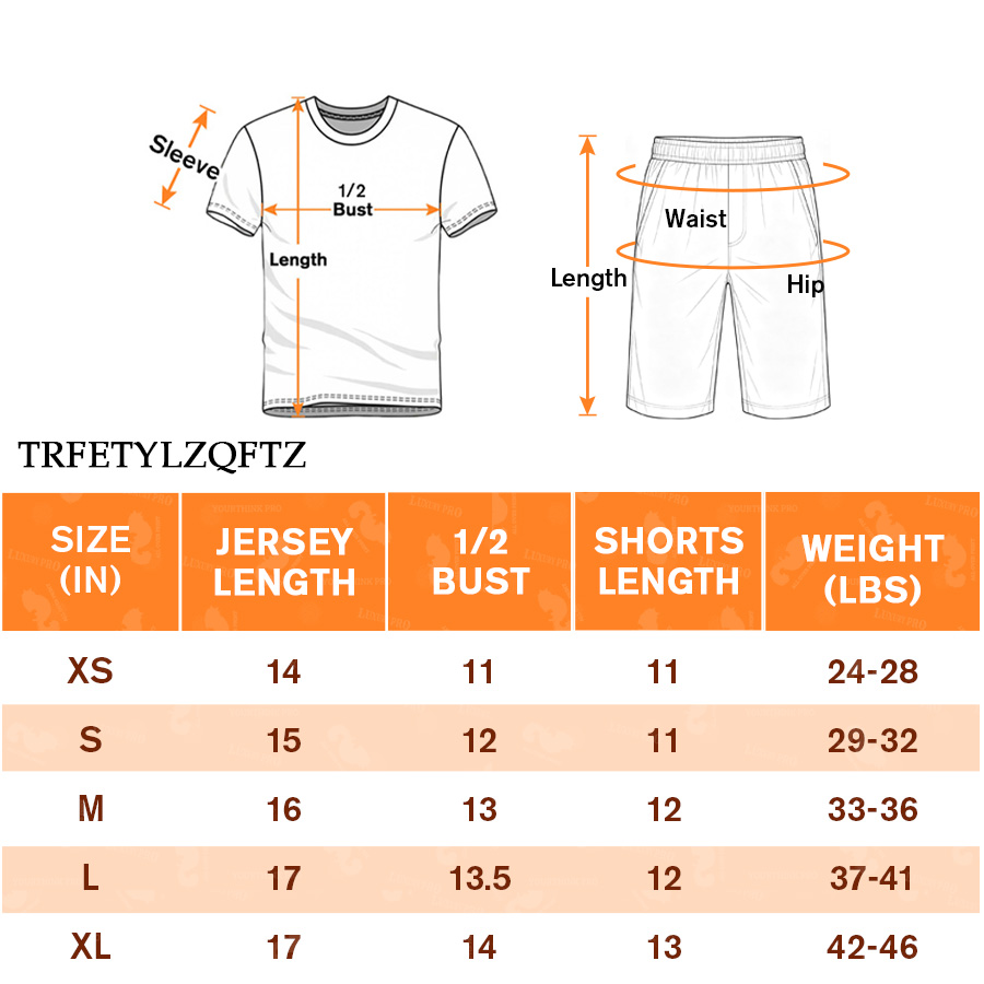 AOP TRF Kids Crew Neck Soccer Jersey Set