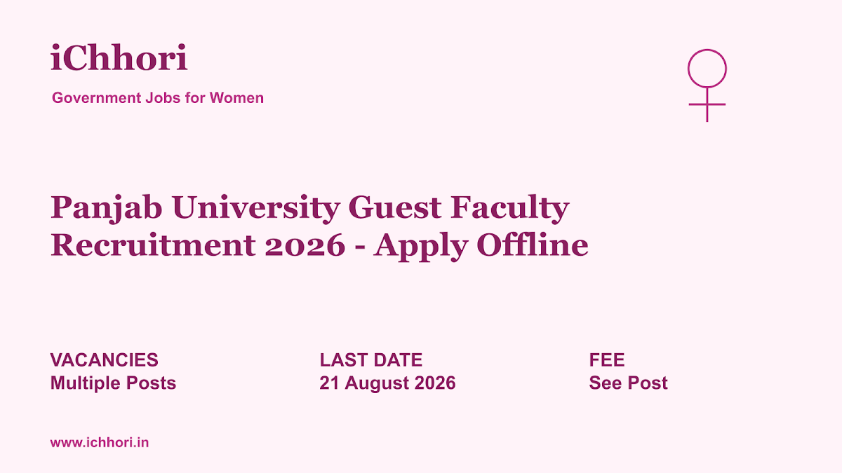 Panjab University Guest Faculty Recruitment 2026 - Apply Offline - iChhori