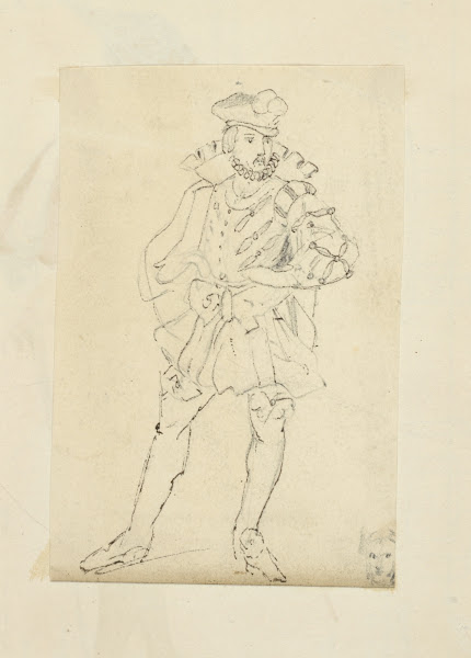 Man wearing hat doublet and breeches 1840