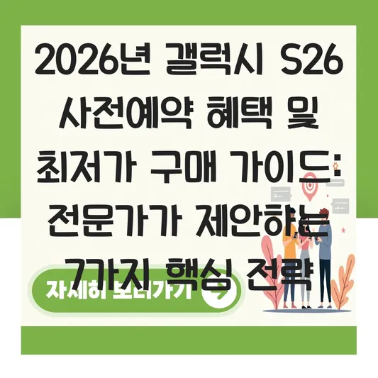 갤럭시 S26 사전예약 혜택 및 출시일 대비 최저가 구매 가이드 대표 이미지