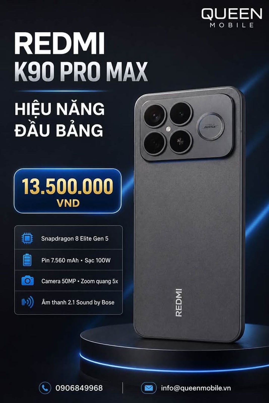 REDMI K90 PRO MAX BOSE – FLAGSHIP HIỆU NĂNG KHỦNG, GIÁ 13.500.000 VND 

#RedmiK9...