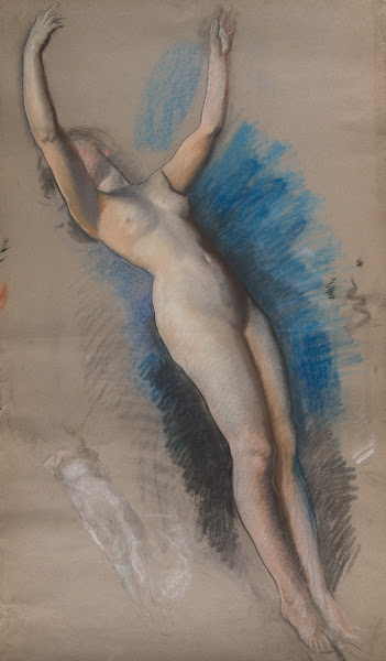 Figure study for The Spirit of Light lunette in the rotunda of the Pennsylvania
