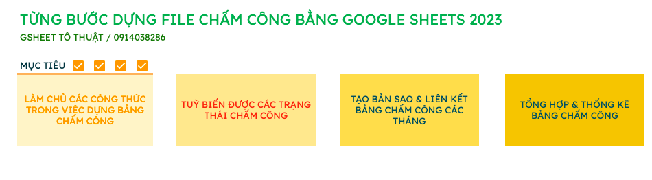 Từng bước xây dựng mẫu chấm công bằng Google Sheets