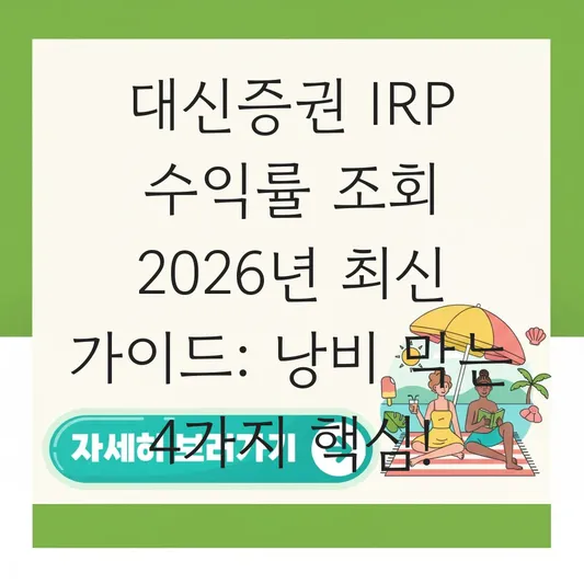 대신증권 IRP 수익률 조회 하는 법 대표 이미지