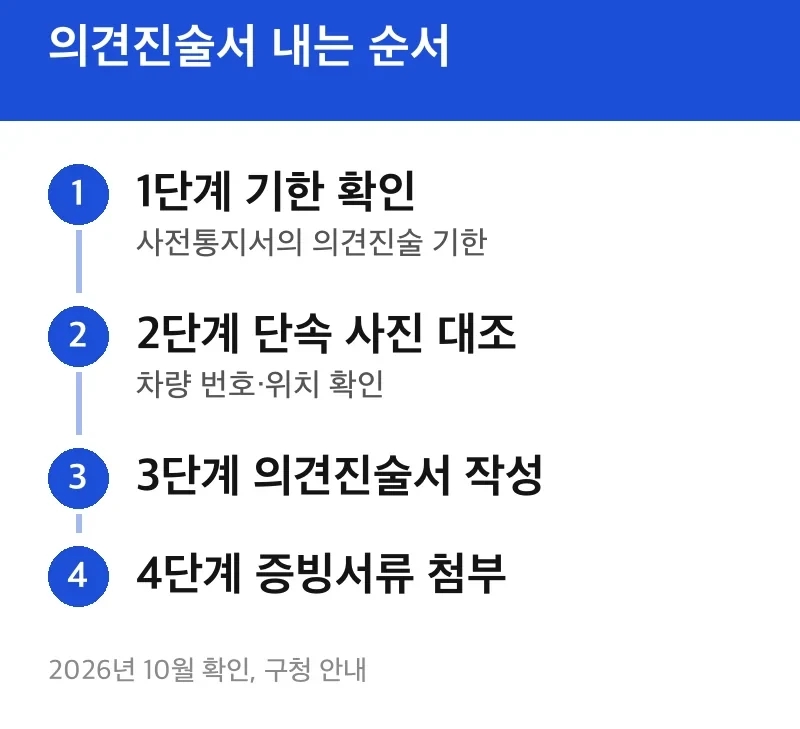 의견진술서 내는 순서