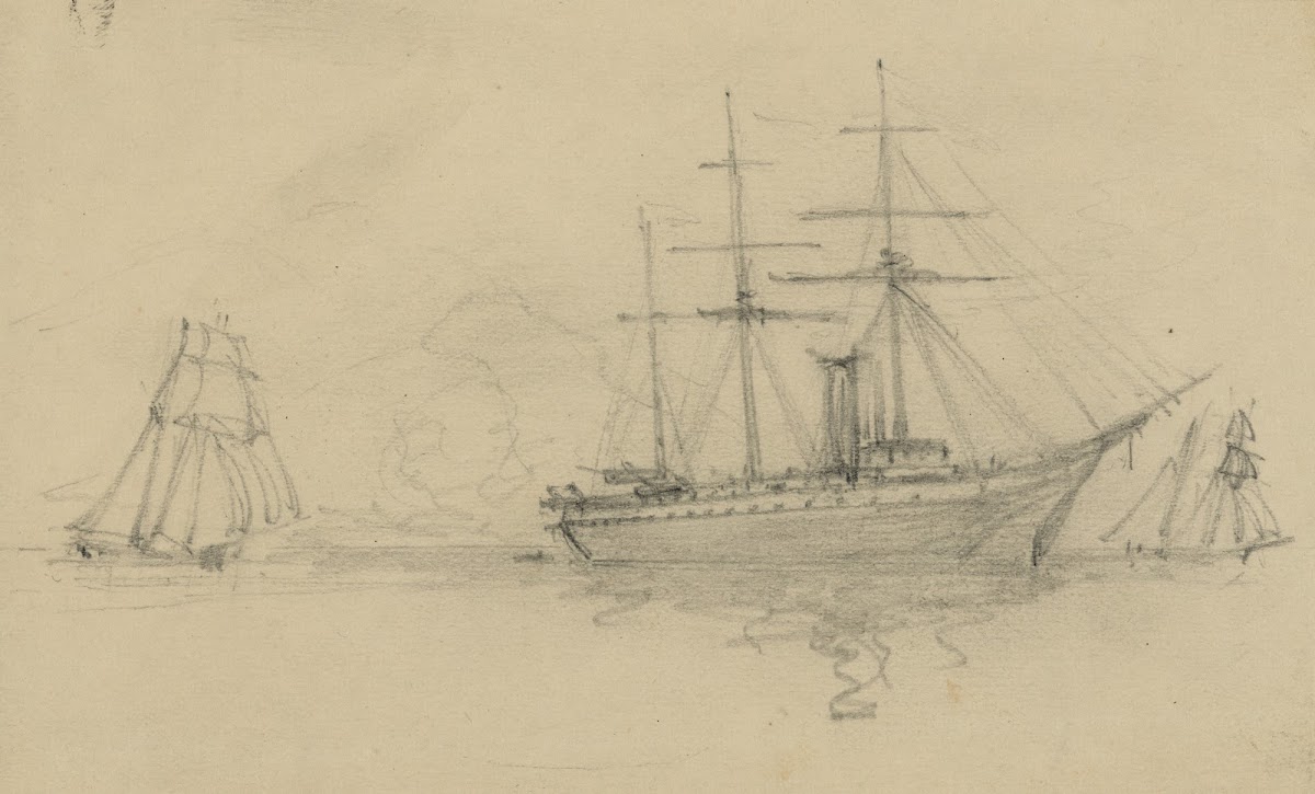 Three ships at sea 1860 1865