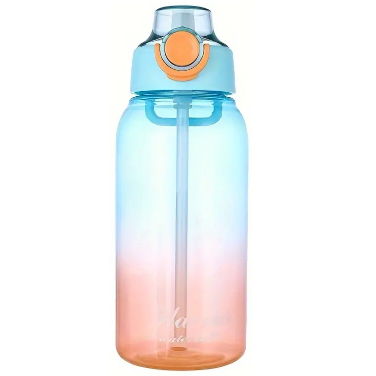 Sport water bottle 1 L with straw, gradient