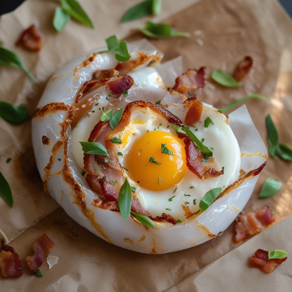 Bacon Egg and Cheese Rice Paper Spiral – Easy Homemade Breakfast Treat