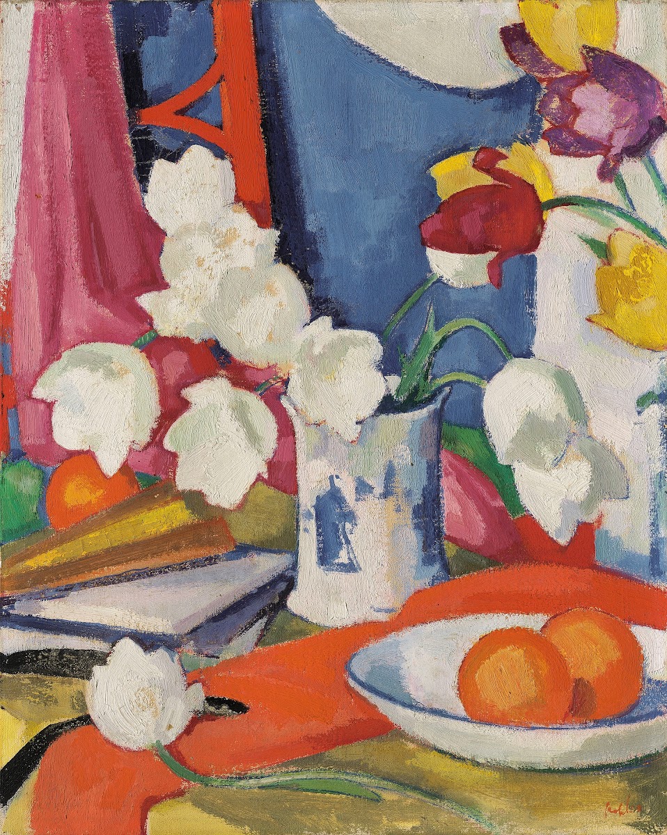 Red and White Tulips 1920s