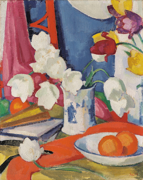 Red and White Tulips 1920s