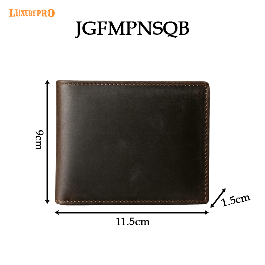 Laser-printed Crazy Horse leather men's wallet