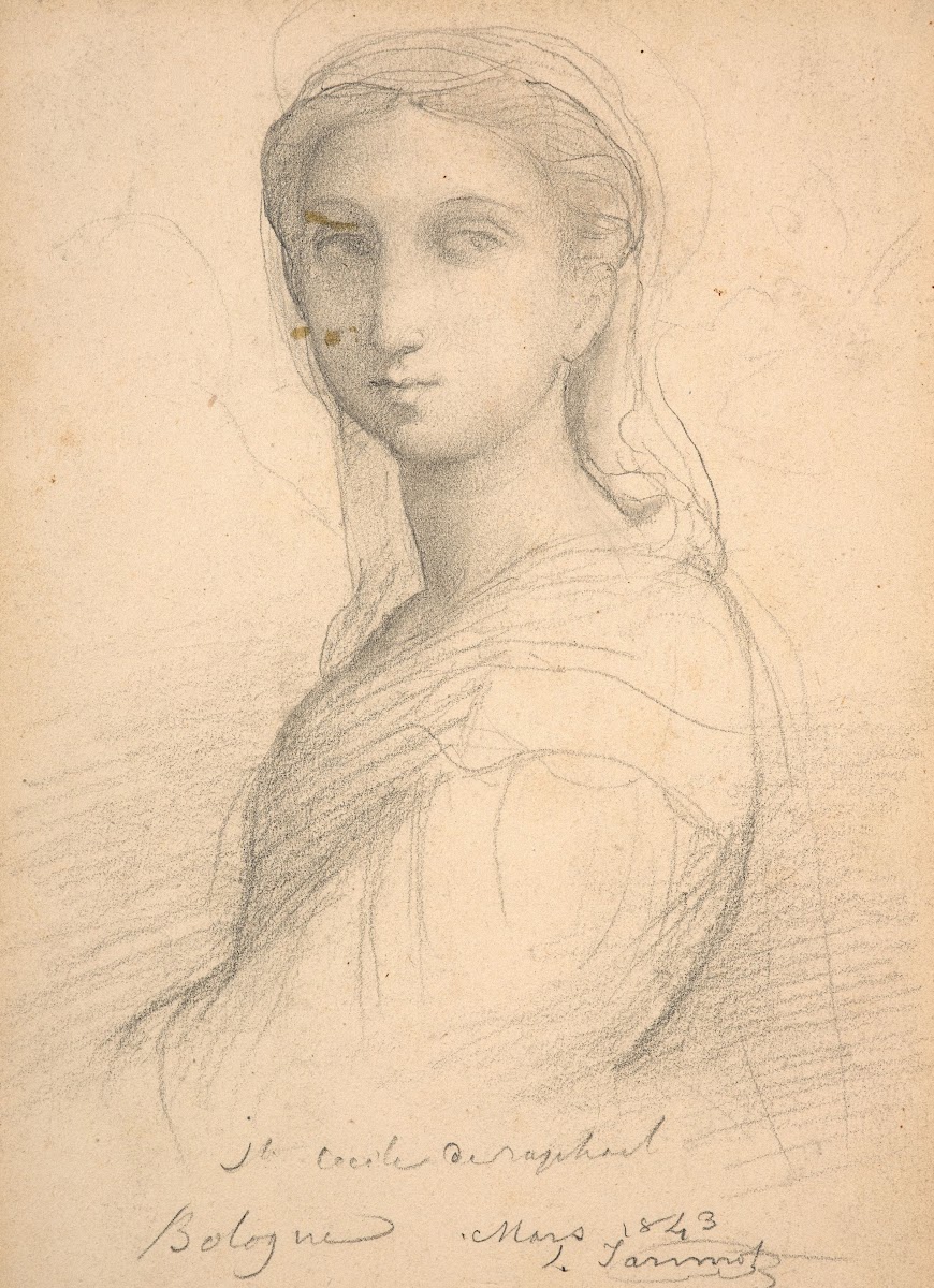 Etude daprès la figure de Marie Madeleine daprès Raphaël 1843