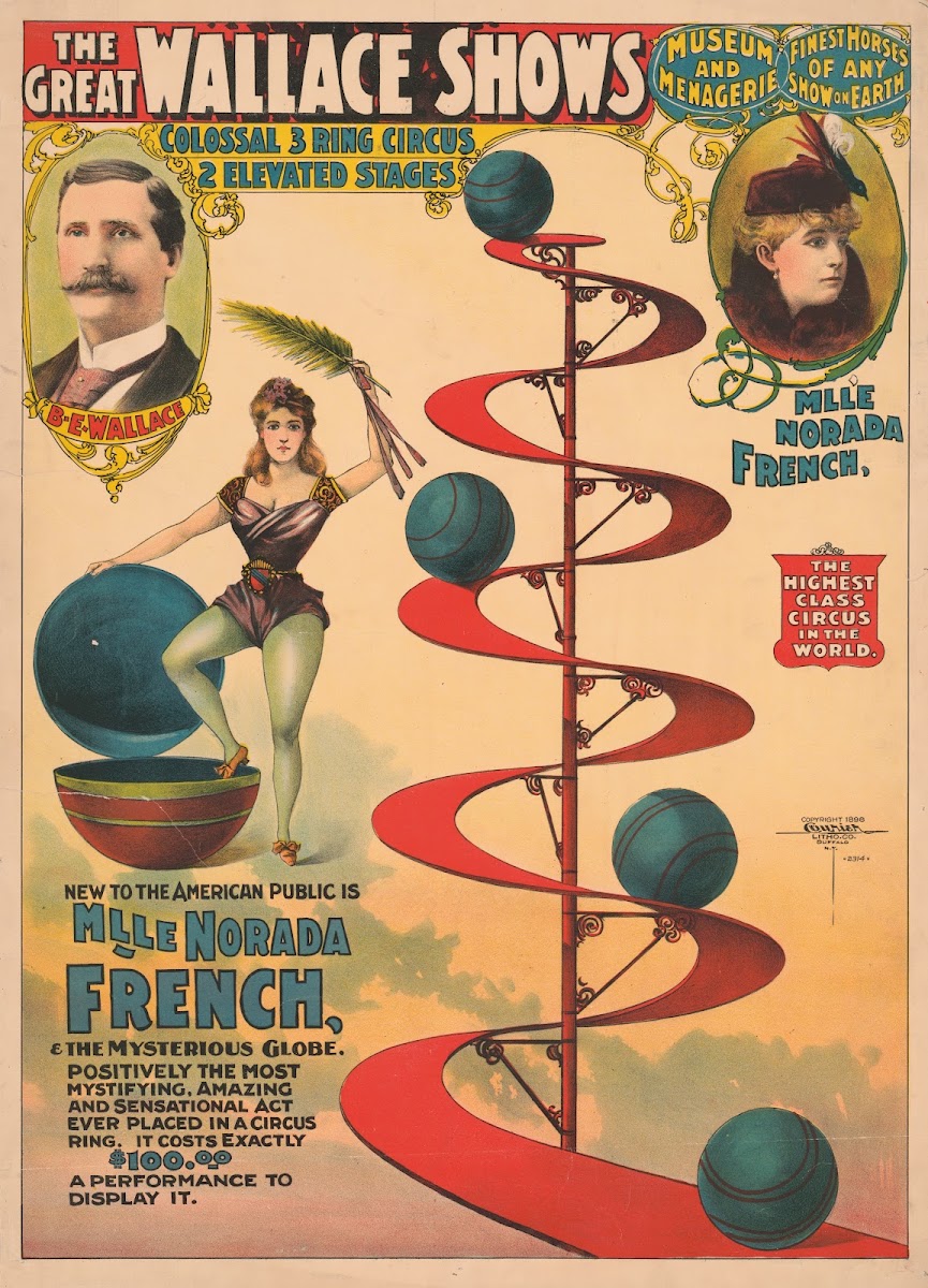 The great Wallace shows colossal 3 ring circus 2 elevated stages 1898