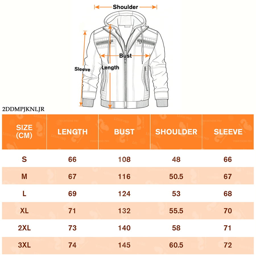 2D hooded leather jacket