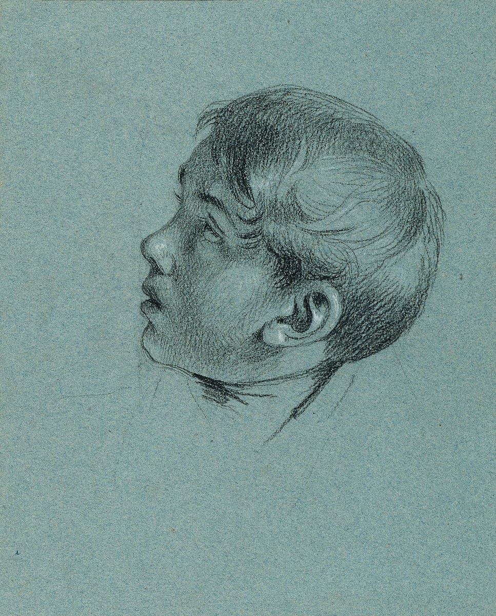 Kopfstudie eines Knaben zu Rückkehr des Kaisers Franz aus Pressburg before 1828