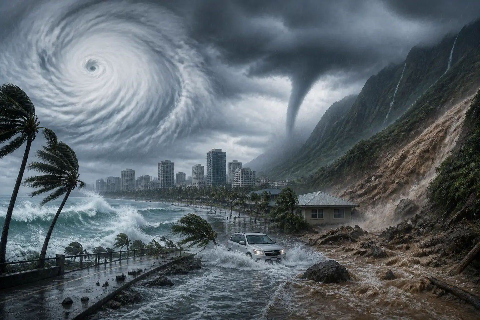 Editorial image for Hurricane Lowell threatens Hawaii with floods, mudslides and tornadoes