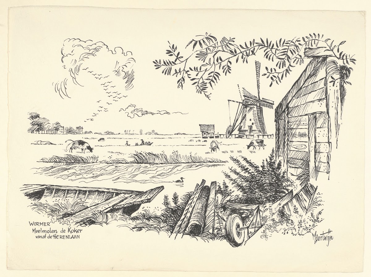Meelmolen De Koker vanaf de Herenlaan