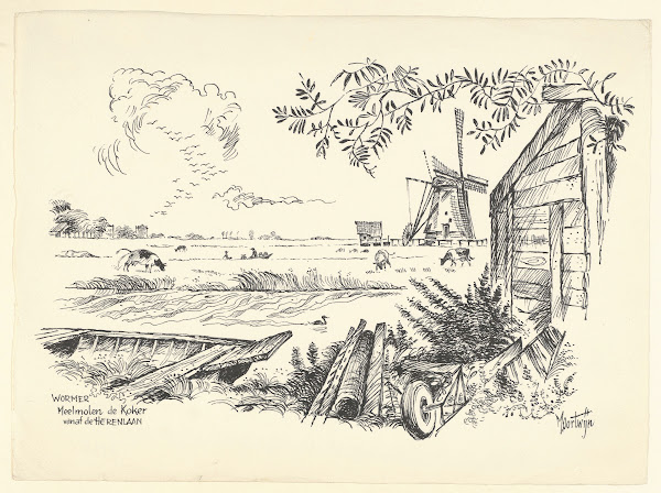 Meelmolen De Koker vanaf de Herenlaan