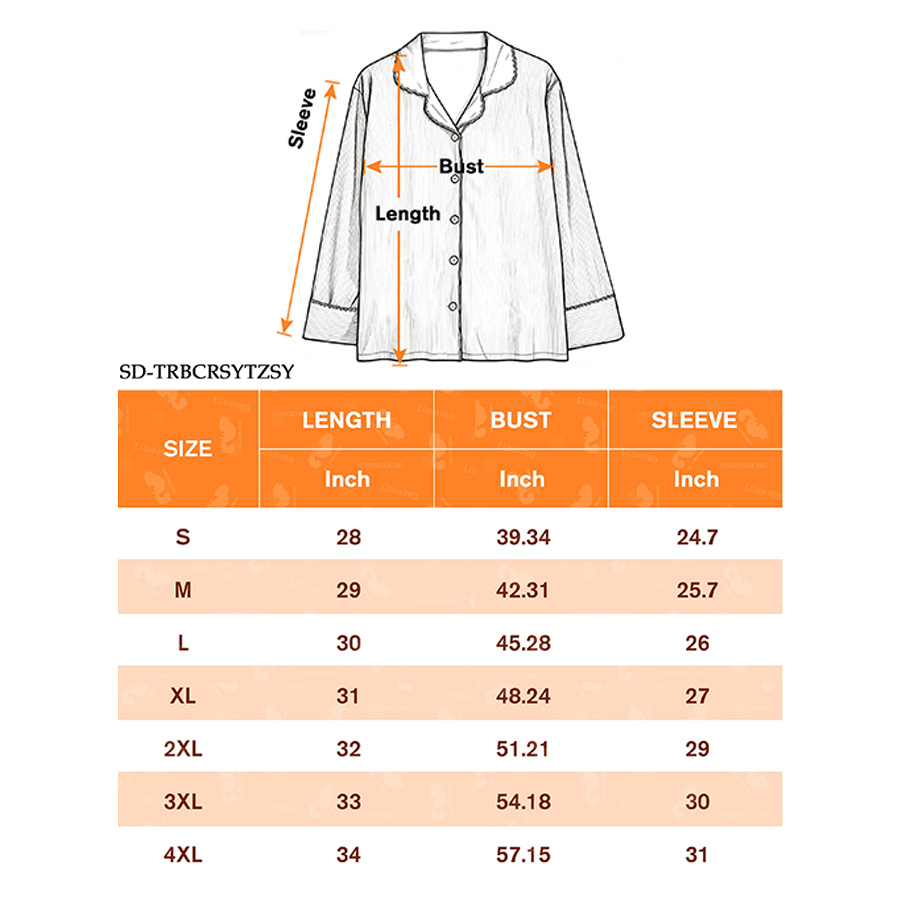 AOP Satin TRB Adult Pajamas Single Top