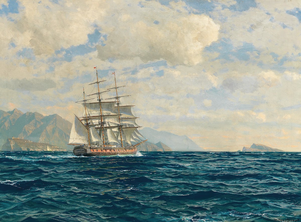 Three Master in the Strait of Messina