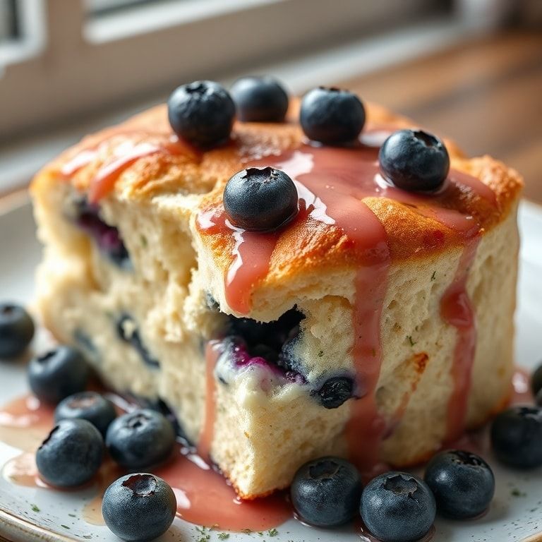 Fluffy Blueberry Cloud Bread Recipe with Cottage Cheese: Easy Homemade Breakfast Delight finished