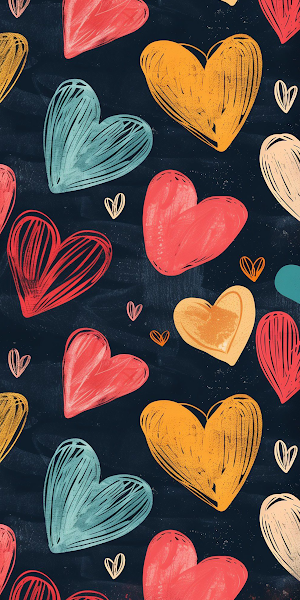 Hearts, Love, Valentine'S Day, Pattern Full HD iPhone Wallpaper Background
