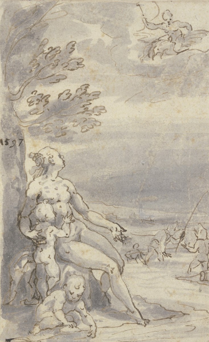 Lykische Bauern von Zeus auf Bitte der Leto in Frösche verwandelt 1597