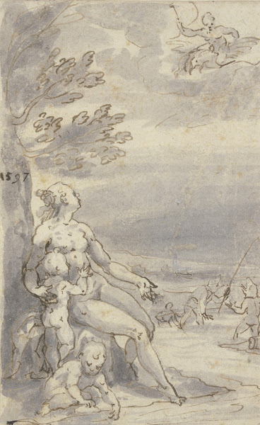 Lykische Bauern von Zeus auf Bitte der Leto in Frösche verwandelt 1597