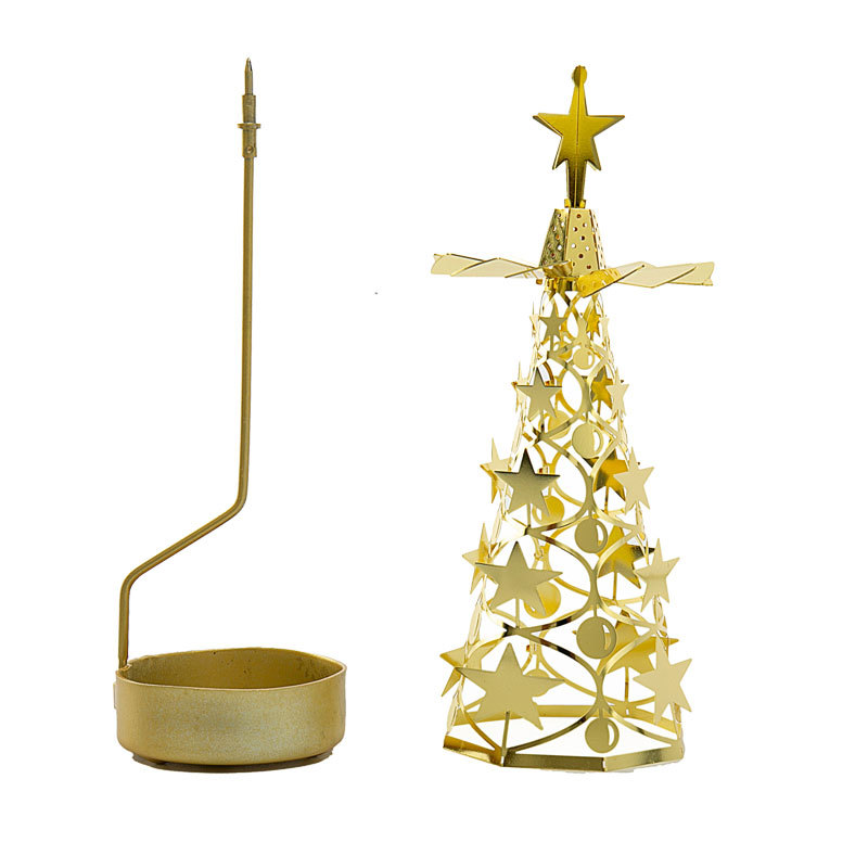 Rotating Metal Candle Holder, 6x6x18 cm