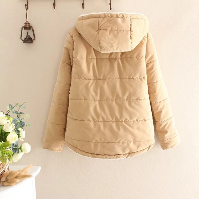 Padded Women's Hooded Jacket in College Style