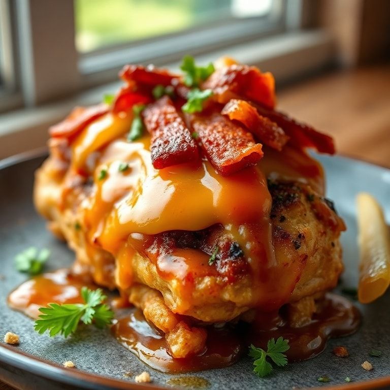 Cowboy BBQ Bacon Cheddar Chicken Recipe – Easy, Homemade, Crispy & Cheesy Dinner finished