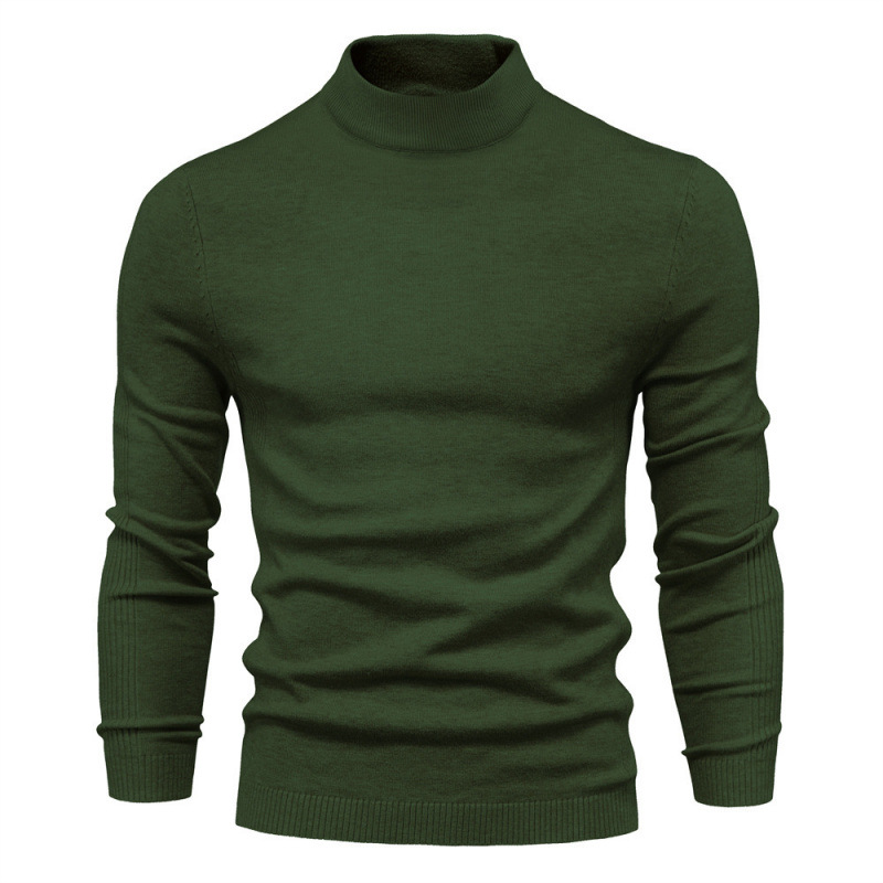 Men's turtleneck sweater, knitted, solid color