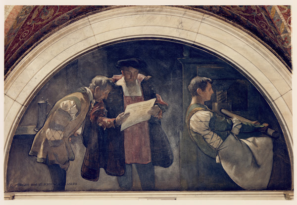 Printing Press mural in Evolution of the Book series 1896