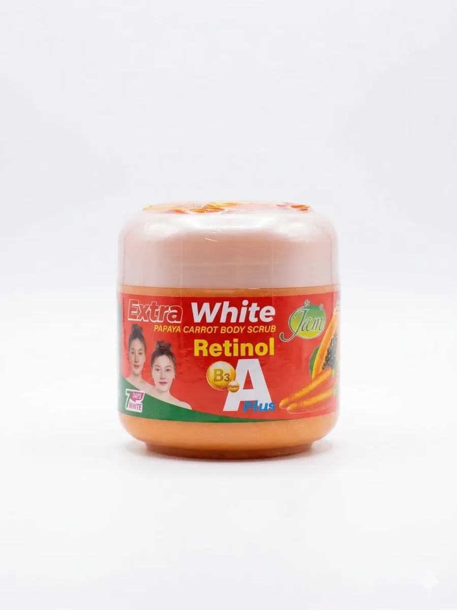 Jam Extra White Papaya Carrot Body Scrub Retinol A