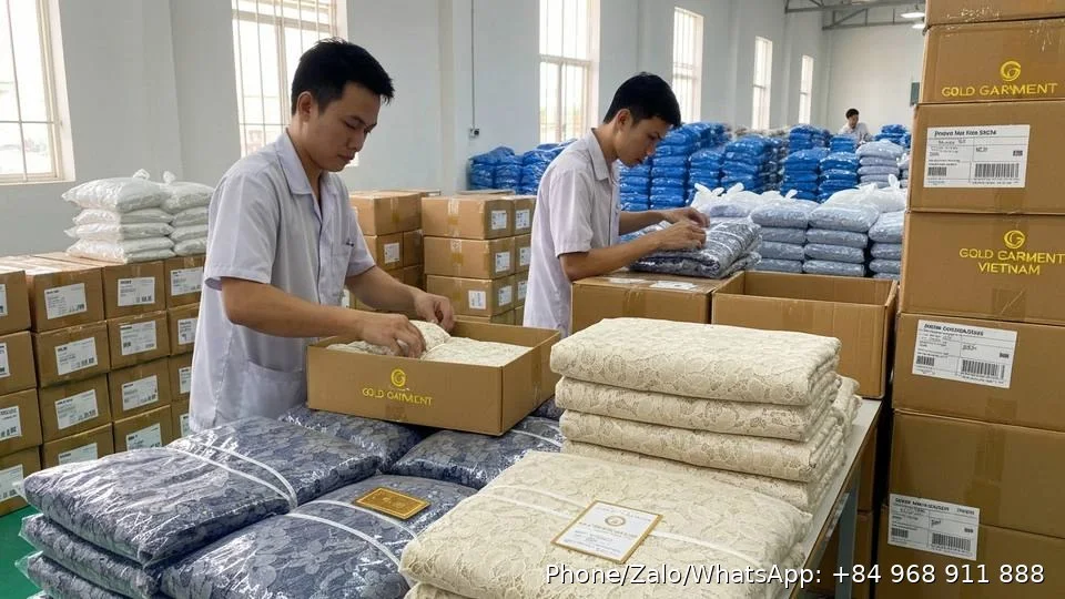 African Lace Fabric - Gold Garment Vietnam