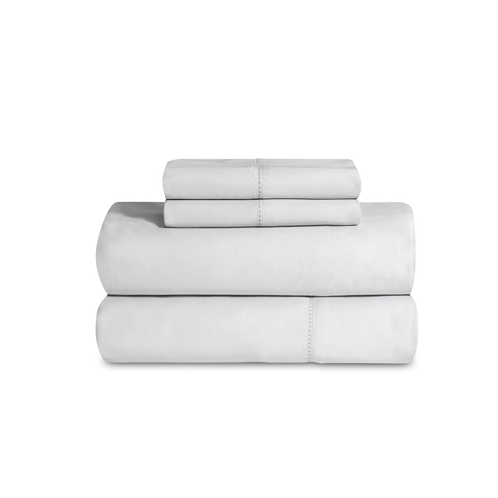 Set de sábanas matrimoniales de algodón Luxor™ Hotel de 600 hilos color blanco, 4 piezas