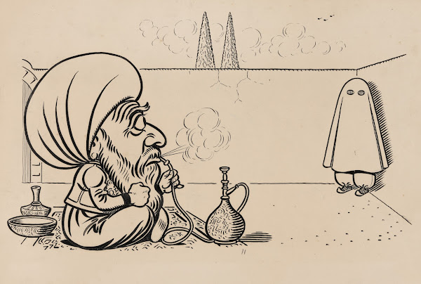 Twelve Comic Strip Frames Of Arabic Woman Running Away With Young Man After Argu