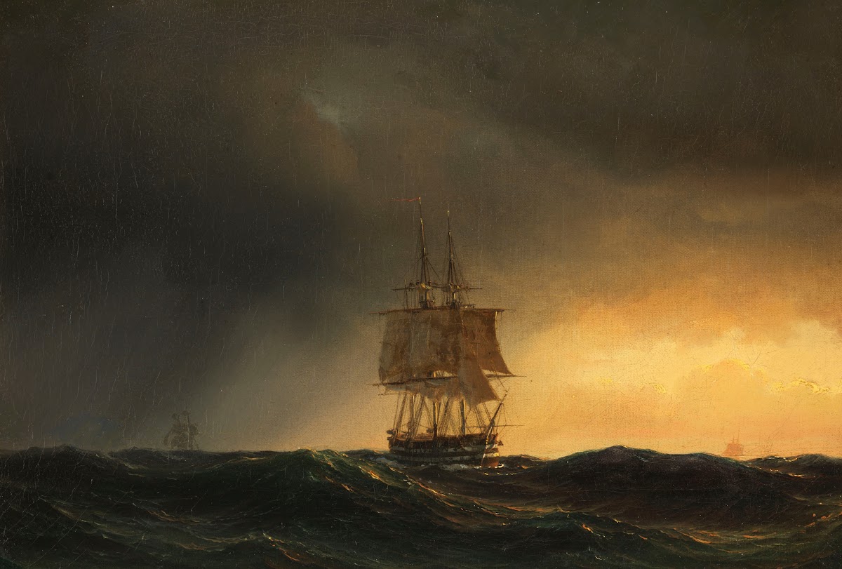 Großer Segler auf hoher See 1850